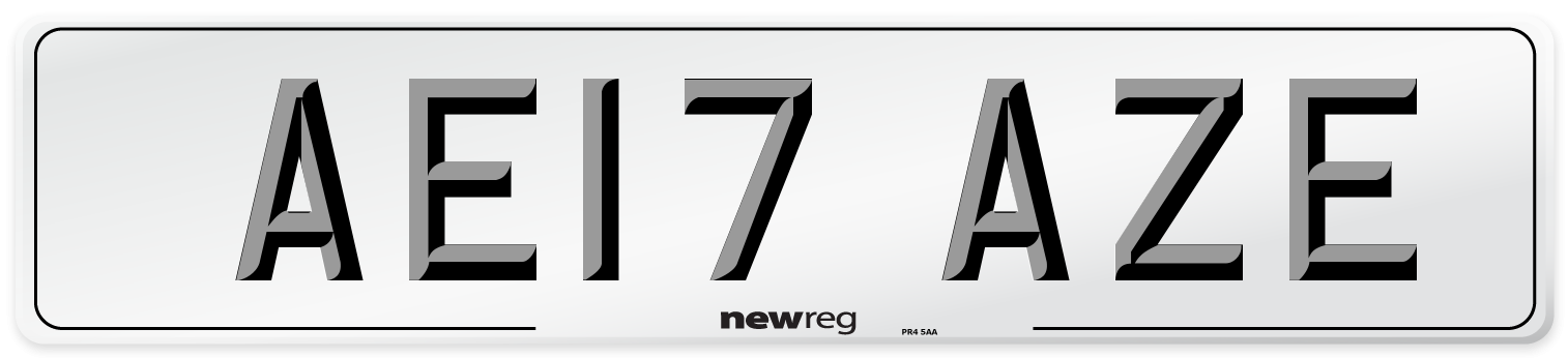 AE17 AZE Number Plate from New Reg